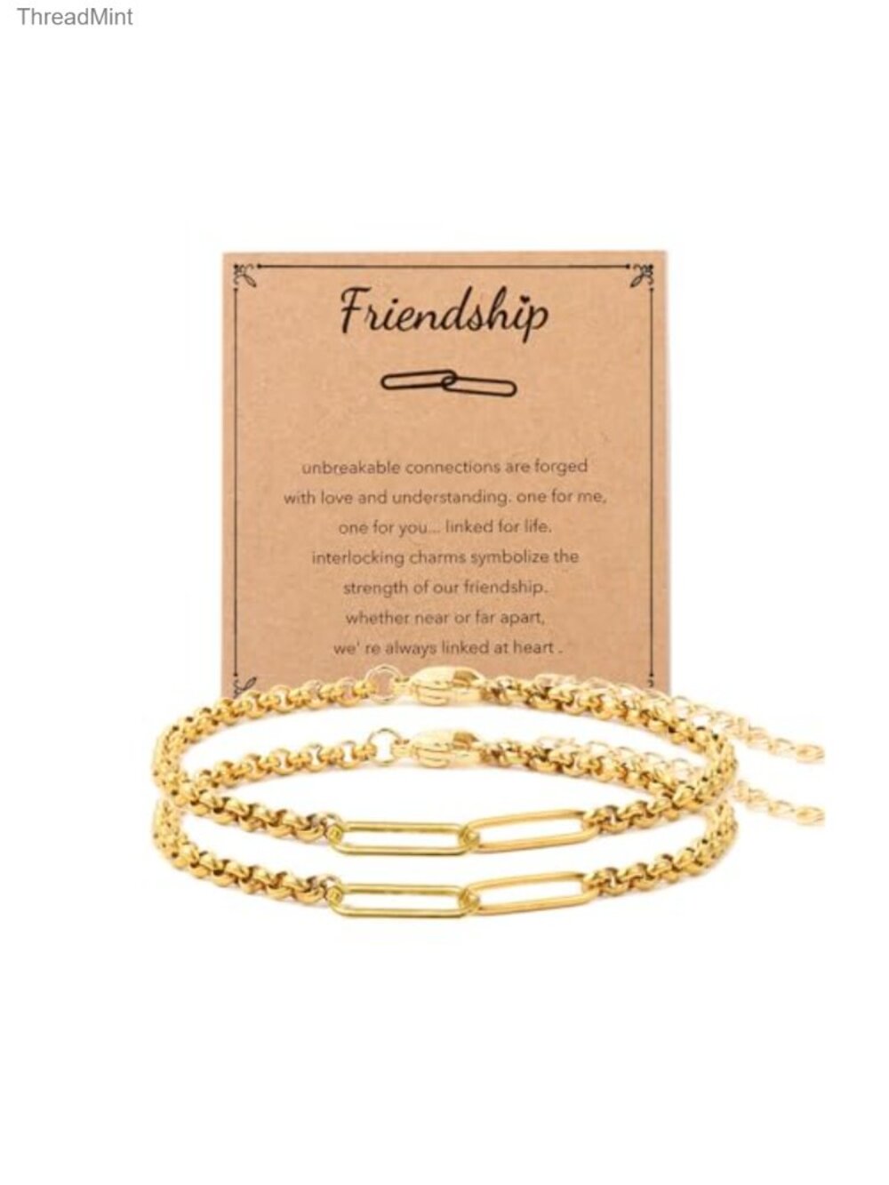 Friendship Link Bracelets Set, Stainless Steel, Adjustable Chain, Best Friend